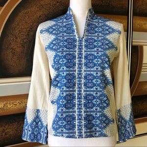 Vintage Greek Embroidered Top